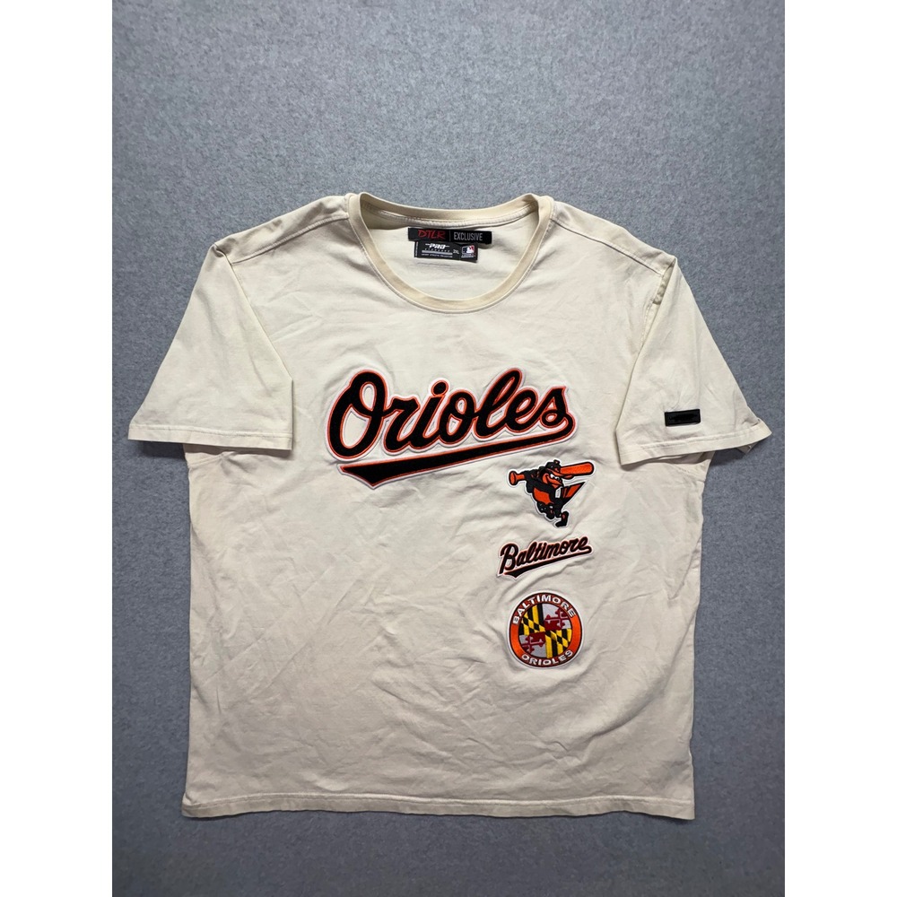 Baltimore Orioles Pro Standard DTLR Exclusive Cream Patch T-Shirt Mens 2XL MLB